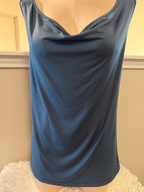 Women's Cowl Neck Tank Top - Blue